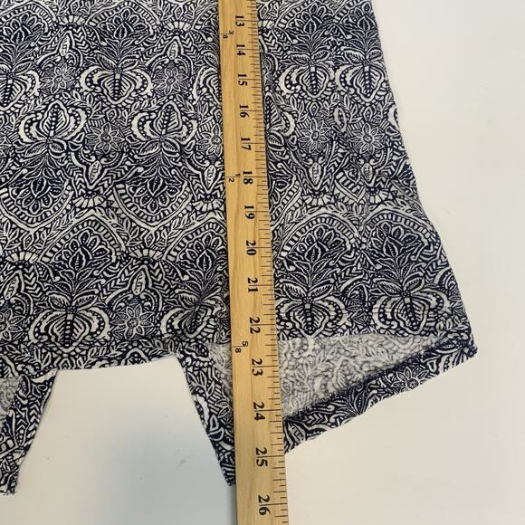 Rachel‎ Zoe Shirt Womens Large 100% Linen Button Back Cap Sleeve Blue White L - Picture 6 of 6